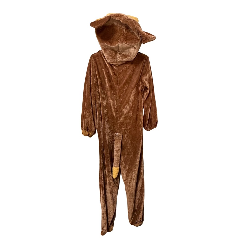 Smiffys Kids Dog Costume Brown Velour Hooded Jumpsuit Size 4-6 Years Halloween - Picture 2 of 8